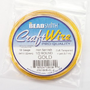 BEADSMITH 金色半圓線 18G